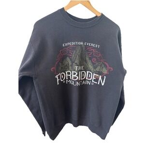 Disney World Sweatshirt Sz M Black Expedition Everest The Forbidden Mountain Vtg